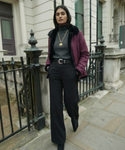 DIANA | Abrigo corto reversible Burgundy