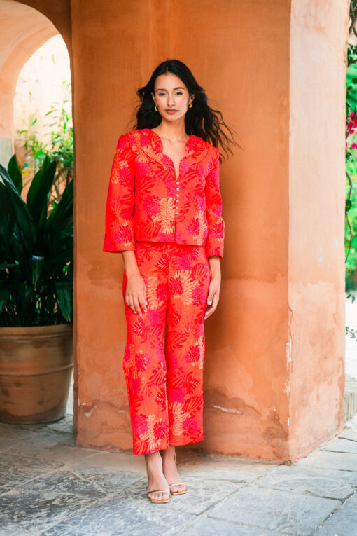 GLORIA | Conjunto Palms Jacquard Coral - Imagen 5