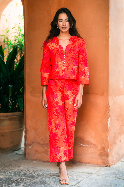 GLORIA | Conjunto Palms Jacquard Coral