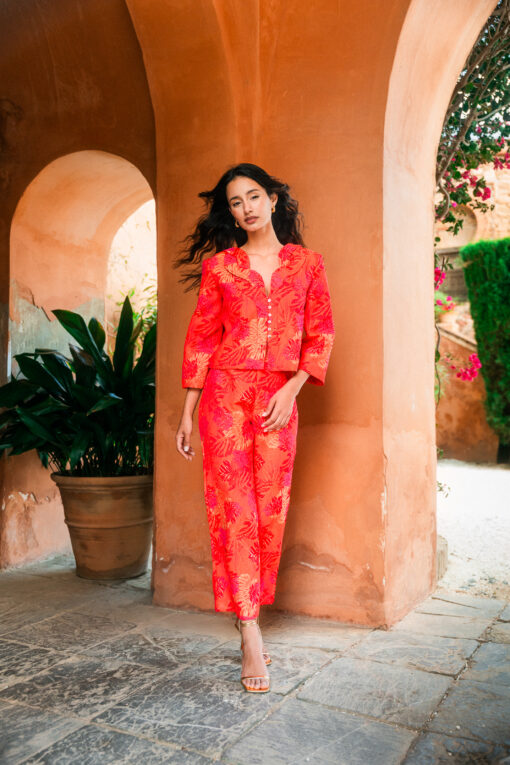 GLORIA | Conjunto Palms Jacquard Coral - Imagen 4
