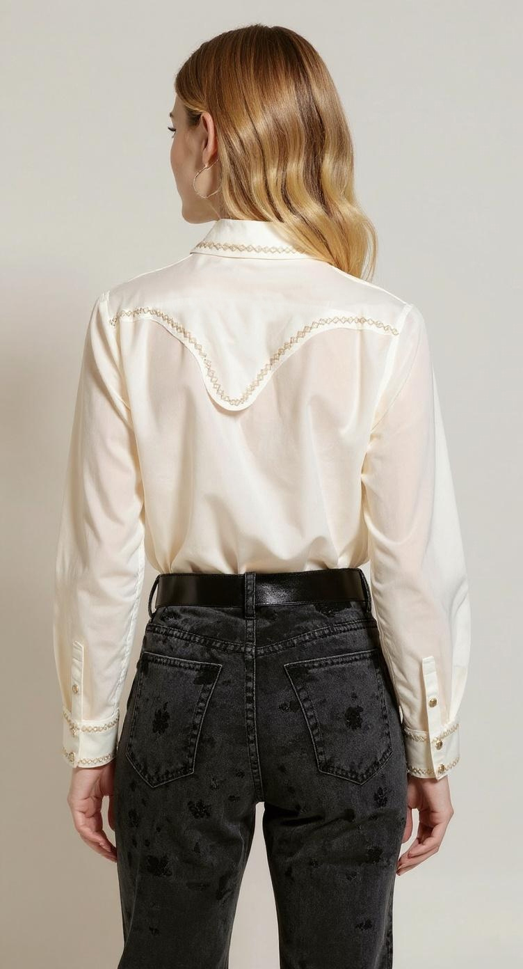 RAQUEL | Camisa Básica Bordada - Imagen 3