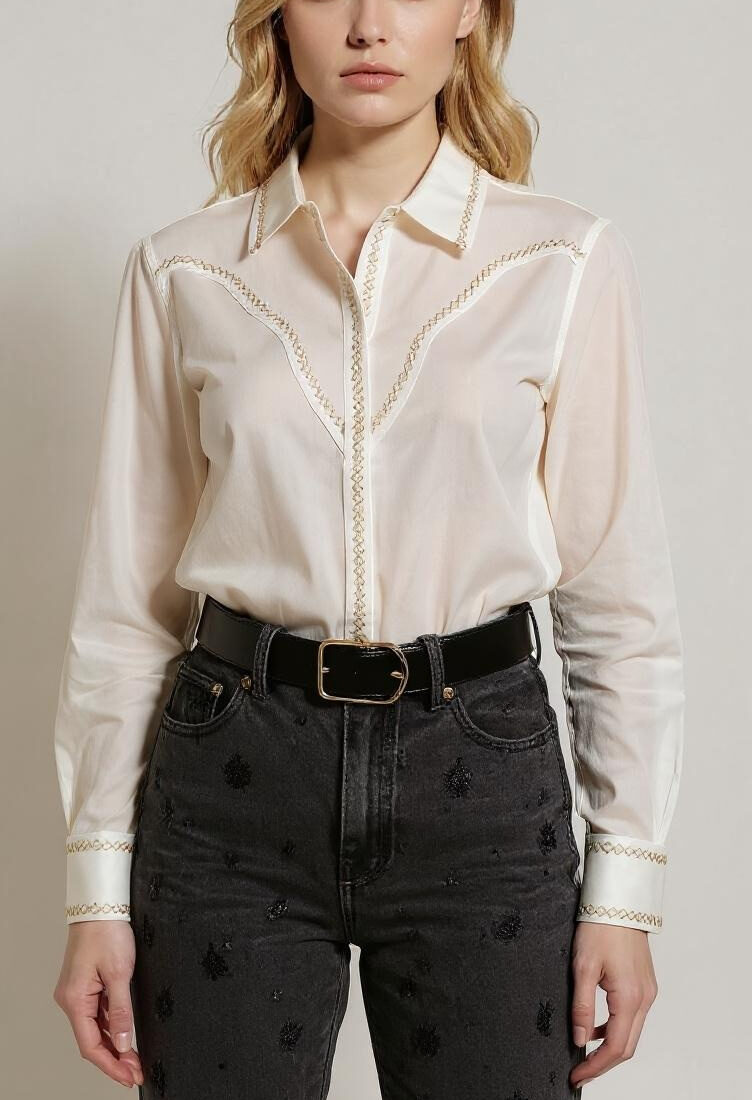 RAQUEL | Camisa Básica Bordada - Imagen 2