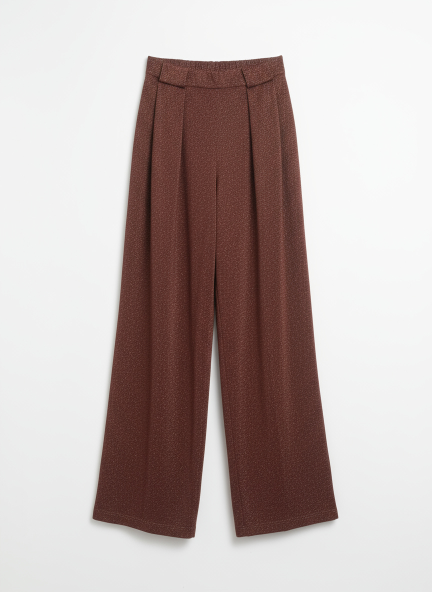 PABLO | Pantalón Punto Lurex Fluido Cobre/Marrón Rojizo - Imagen 3