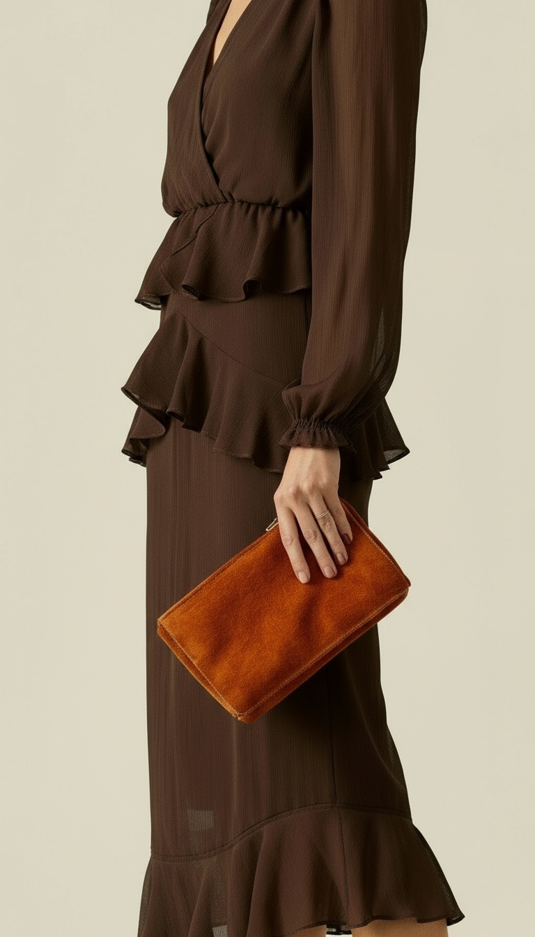 GALA | Set de Gasa Lurex Marrón Chocolate - Imagen 3