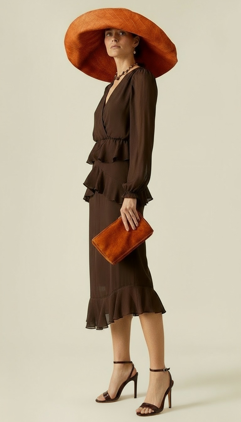 GALA | Set de Gasa Lurex Marrón Chocolate