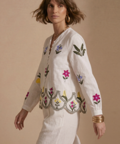 BONI | Blusa Blanca con bordados florales