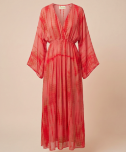 OLIVIA | Vestido midi de semiseda con estampado tie-dye artesanal - Imagen 4